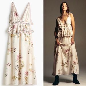 H&M Linen Blend Floral Dress New